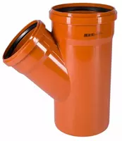  Тройник ПВХ для наружной канализации 45° OSTENDORF Ду 200х160 (Германия) Оранжевый - 
