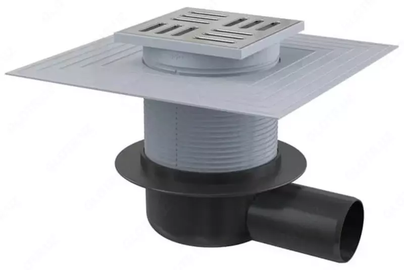 Трап с горизонтальным отводом AlcaPlast с решеткой из нержавеющей стали  ДУ 50 мм (Арт. - 00042989) Чехия - 