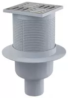  Трап с прямым отводом AlcaPlast с решеткой из нержавеющей стали  ДУ 105х105х50 мм (Арт. - 00035247) Чехия - 