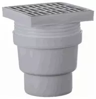  Трап с прямым отводом AlcaPlast с решеткой из нержавеющей стали ДУ 150х150х110 мм (Арт. - 00037674) Чехия - 