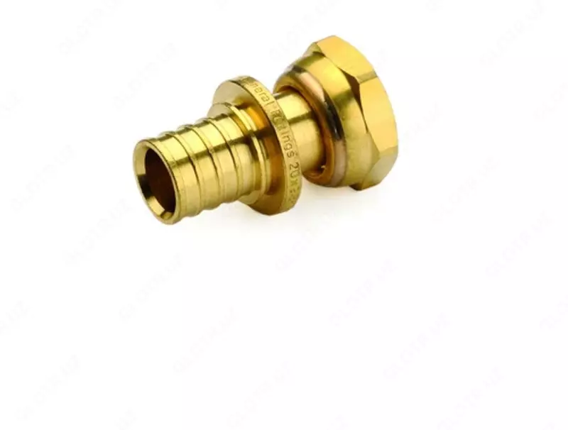 Переход латунный с накидной гайкой GOLDFIX 16х1/2 с плоск. шайбой GENERAL FITTINGS