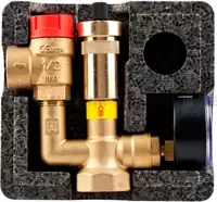  Группа безопасности котла KSG mini с изоляцией GW G1 (аварийный клапан на планке 3 бар 12х34 маномерт 0-4 бар) - 