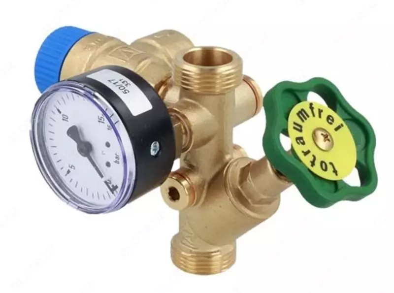 Группа безопасности бойлера ASB G 3/4 (авар. клапан 6 бар + манометр 0-16 бар + запор. клапан+ обр. клапан)