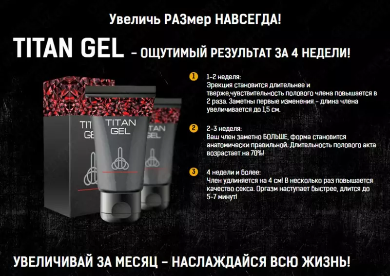 Интимный гель для мужчин Titan Gel (Титан гель) - 99 000 сум