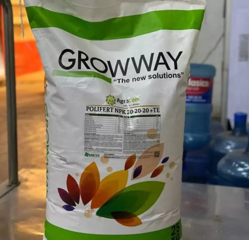 Organo-mineral o'g'it "Growway" Rlifert Npk 20-20-20+TE (25 kg)