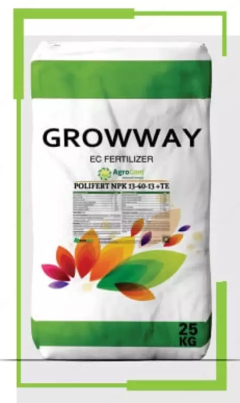 Organo-mineral o'g'it "Growway" Rlifert Npk 13-40-13+TE (25 kg)