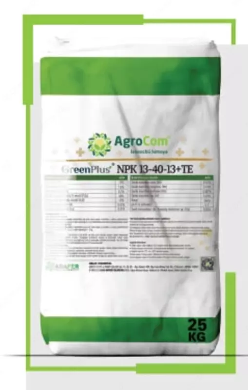 Organo-mineral o'g'it "Agro Com" GREEN PLUS Npk 13-40-13+TE (25 kg)