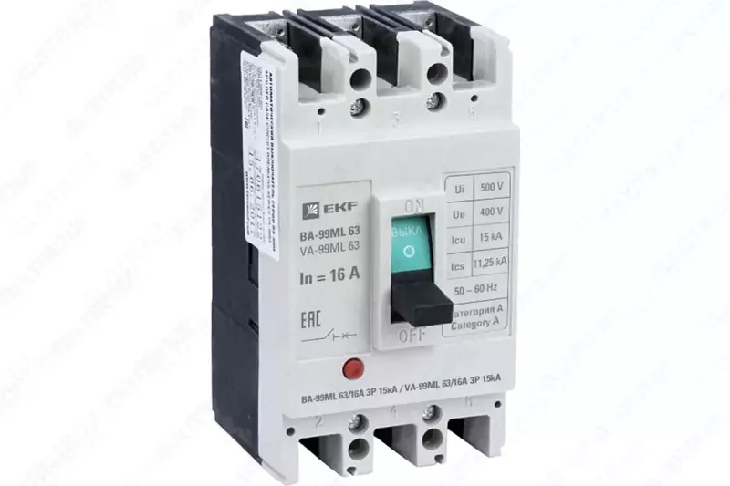 EKF Avtomatik ochirgich BA-99ML 63/16A 3P 15kA Basic MCBB99-63-16mi
