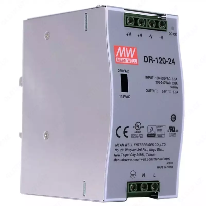Kommutatsiya quvvat manbai DR 120-24 MEAN WELL