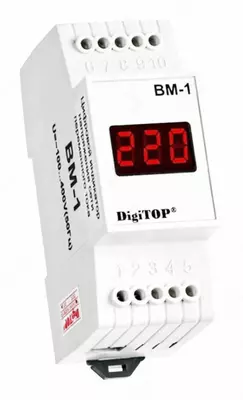 Voltmetrning raqamli VM-1 bitta fazali 220V AC DigiTop