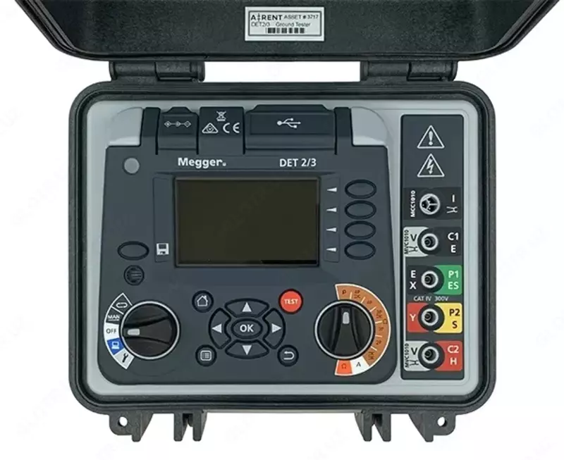 DET2/3 50M KIT — измеритель сопротивления заземления (c комплектом штырей и испытательных кабелей 50 м)