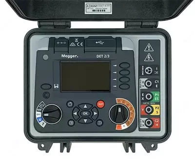 DET2/3 50M KIT — измеритель сопротивления заземления (c комплектом штырей и испытательных кабелей 50 м)