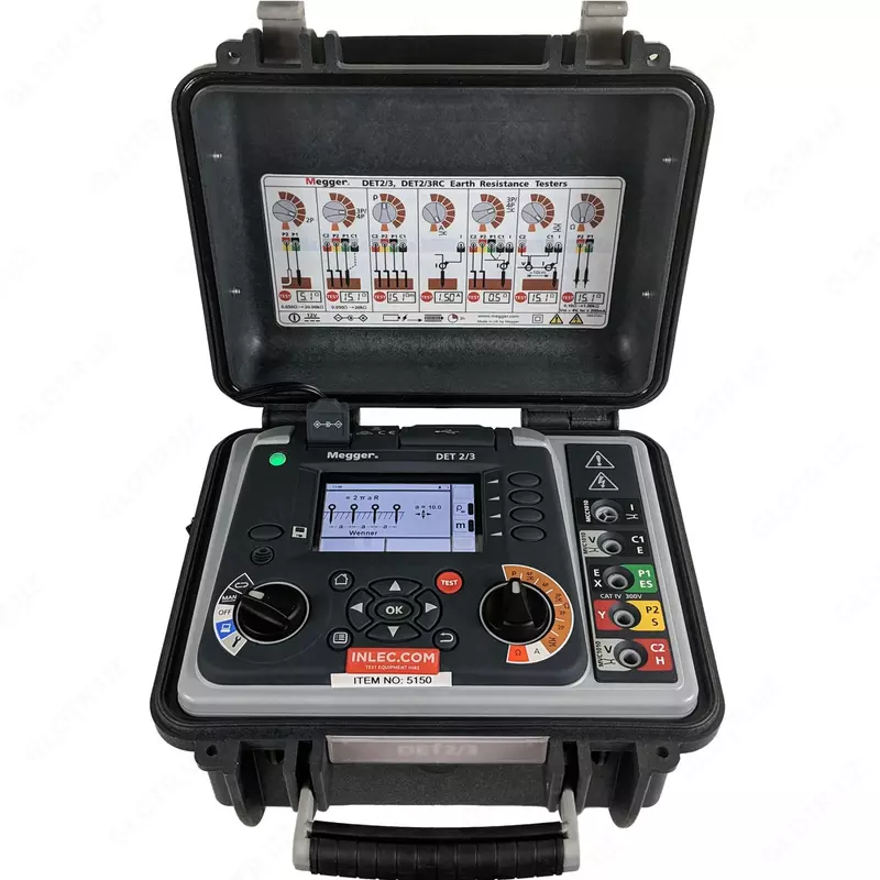  DET2/3 50M KIT — измеритель сопротивления заземления (c комплектом штырей и испытательных кабелей 50 м) - 