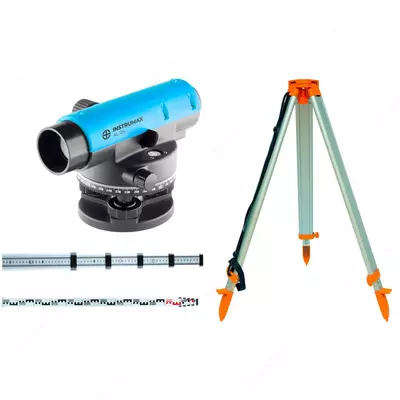   INSTRUMAX AL-124+ TS-500+ TR-160 — комплект оптического нивелира  рейки и штатива