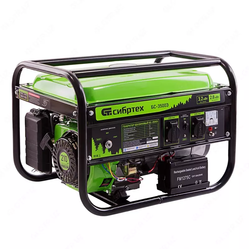 Генератор бензиновый БС-3500Э. 3 2 кВт. Электростартер