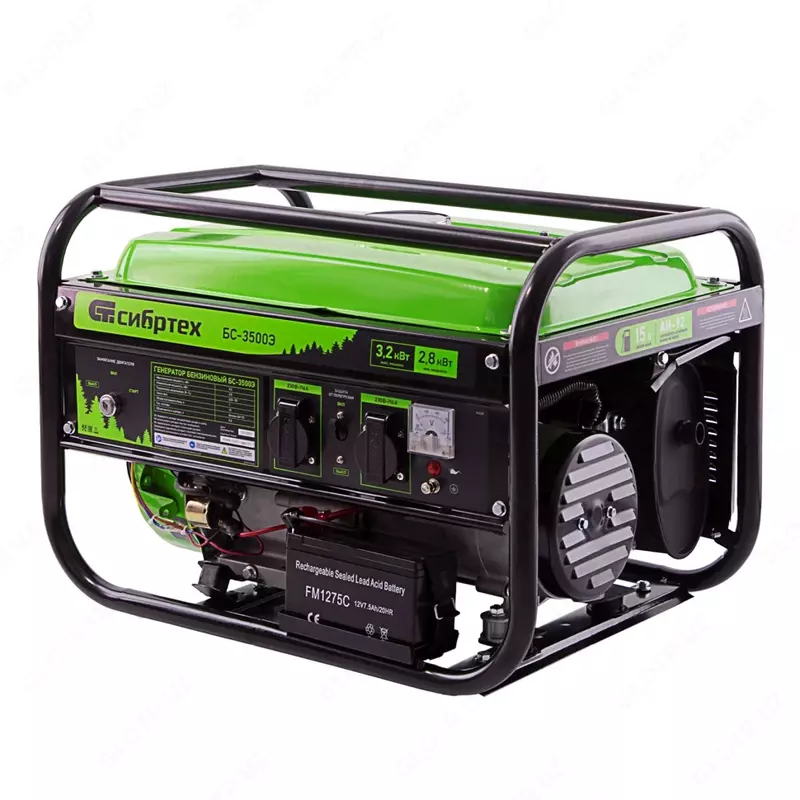  Генератор бензиновый БС-3500Э. 3 2 кВт. Электростартер - 