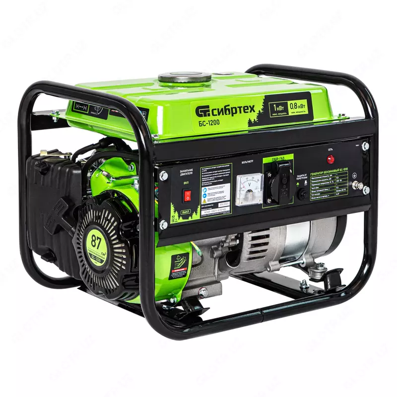 Генератор бензиновый БС-1200. 1 кВт. Ручной стартер//СИБРТЕХ
