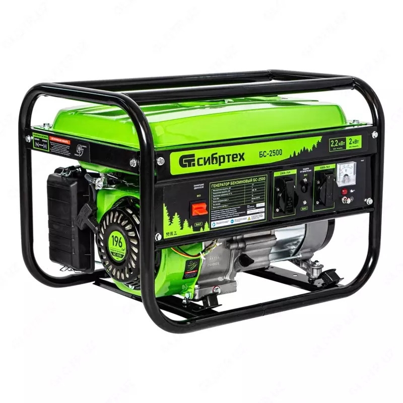 Генератор бензиновый БС-2500. 2 2 кВт. Ручной стартер//СИБРТЕХ