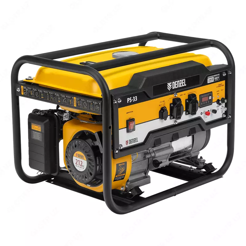 Генератор бензиновый PS 33. 3 3 кВт. Ручной стартер//Denzel
