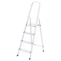 Стремянка алюминиевая 4 ступени. Высота площадки: 80 9 см//СИБРТЕХ