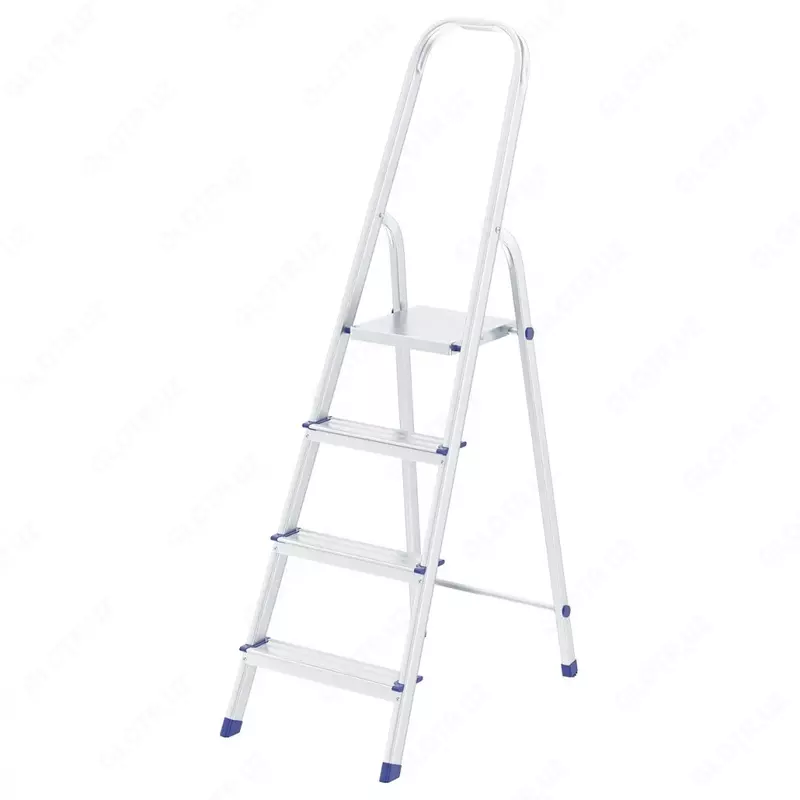 Стремянка алюминиевая 4 ступени. Высота площадки: 80 9 см//СИБРТЕХ