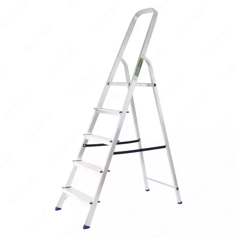 Стремянка алюминиевая 5 ступеней. Высота площадки: 102 см (СИБРТЕХ)