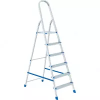 Стремянка алюминиевая 6 ступеней. Высота площадки: 123 см (СИБРТЕХ)