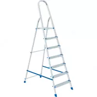 Стремянка алюминиевая 7 ступеней. Высота площадки: 145 см//СИБРТЕХ