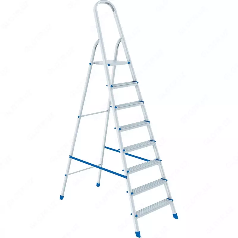 Стремянка алюминиевая 8 ступеней. Высота площадки: 165 см (СИБРТЕХ)