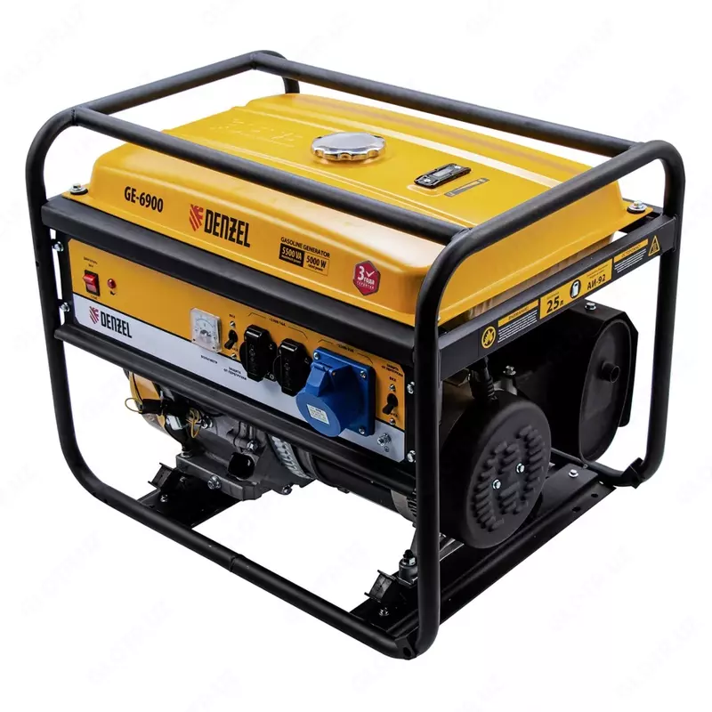  Генератор бензиновый GE 6900. 5.5 кВт. Ручной стартер - 