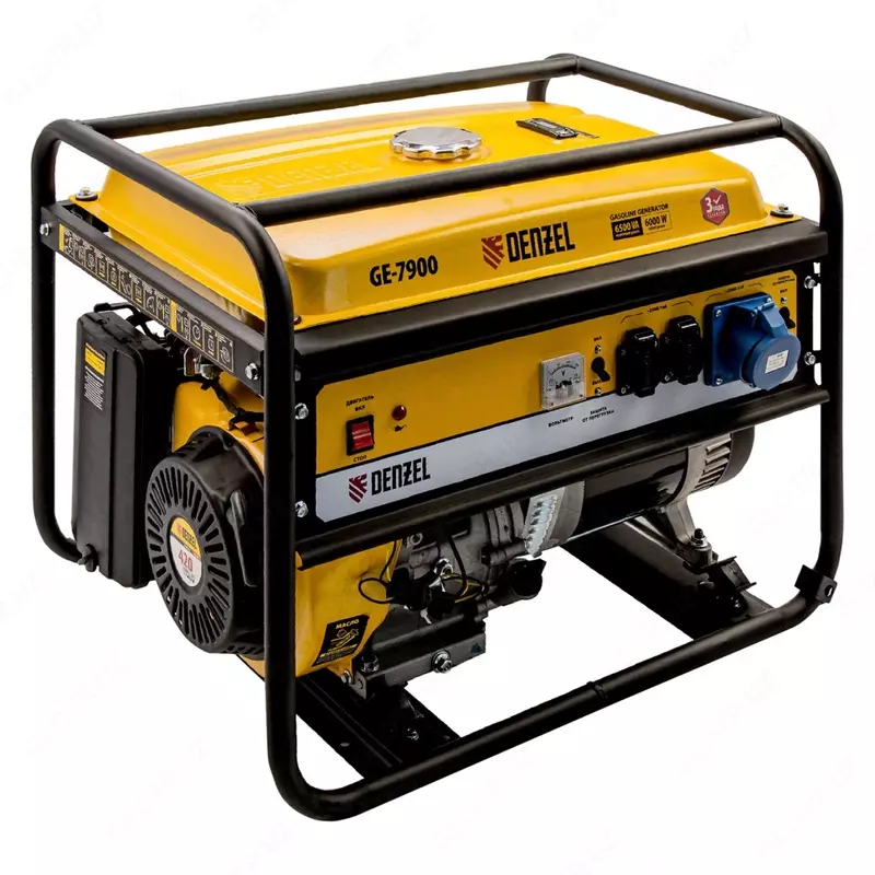 Генератор бензиновый GE 7900. 6 5 кВт. Ручной стартер