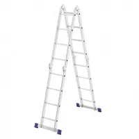  Лестница шарнирная алюминиевая  4х4  Россия  (Сибртех) - 