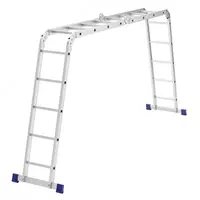  Лестница шарнирная алюминиевая  2 х 4 + 2 х 5  Россия  (Сибртех) - 