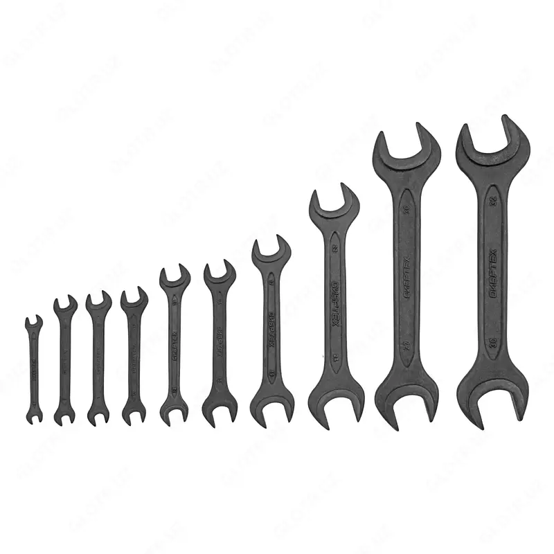  Набор ключей рожковых  6 - 32 мм  10 шт.  CrV  фосфатированные  ГОСТ 2839 (Сибртех) - 