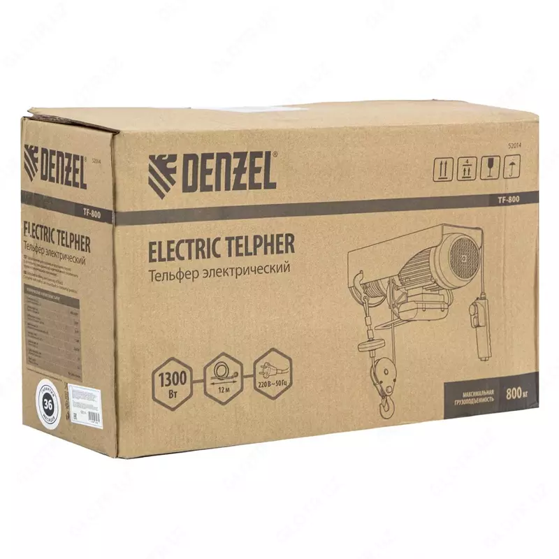 Тельфер электрический TF-800 0.8 т  1300 Вт. (Denzel) ООО QUATTRO PRO