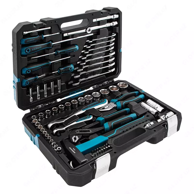  Набор инструментов  1/4  1/2  CrV  120 зубьев  76 предметов (Gross) - 