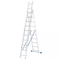  Лестница  3 х 10 ступеней  алюминиевая  трехсекционная (СИБРТЕХ) - 
