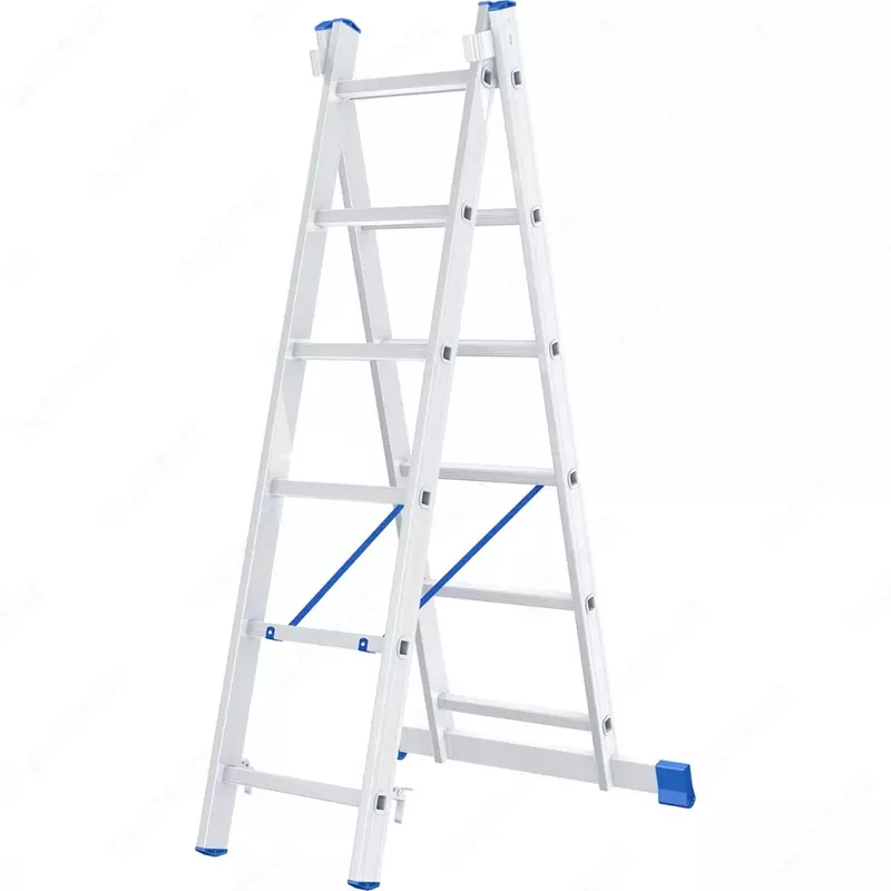 Лестница  2 х 6 ступеней  алюминиевая  двухсекционная  Россия (Сибртех)