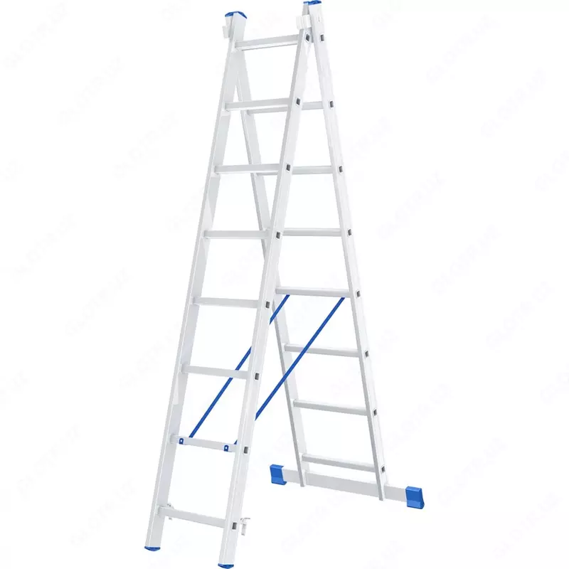  Лестница  2 х 8 ступеней  алюминиевая  двухсекционная  Россия (Сибртех) - 