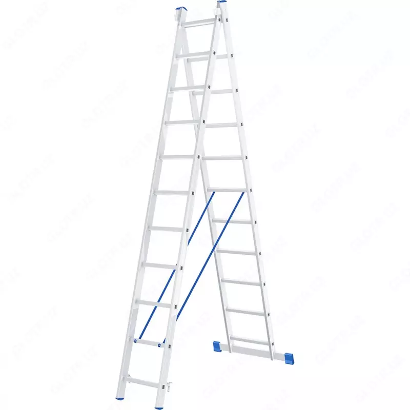 Лестница  2 х 11 ступеней  алюминиевая  двухсекционная  Россия (Сибртех)