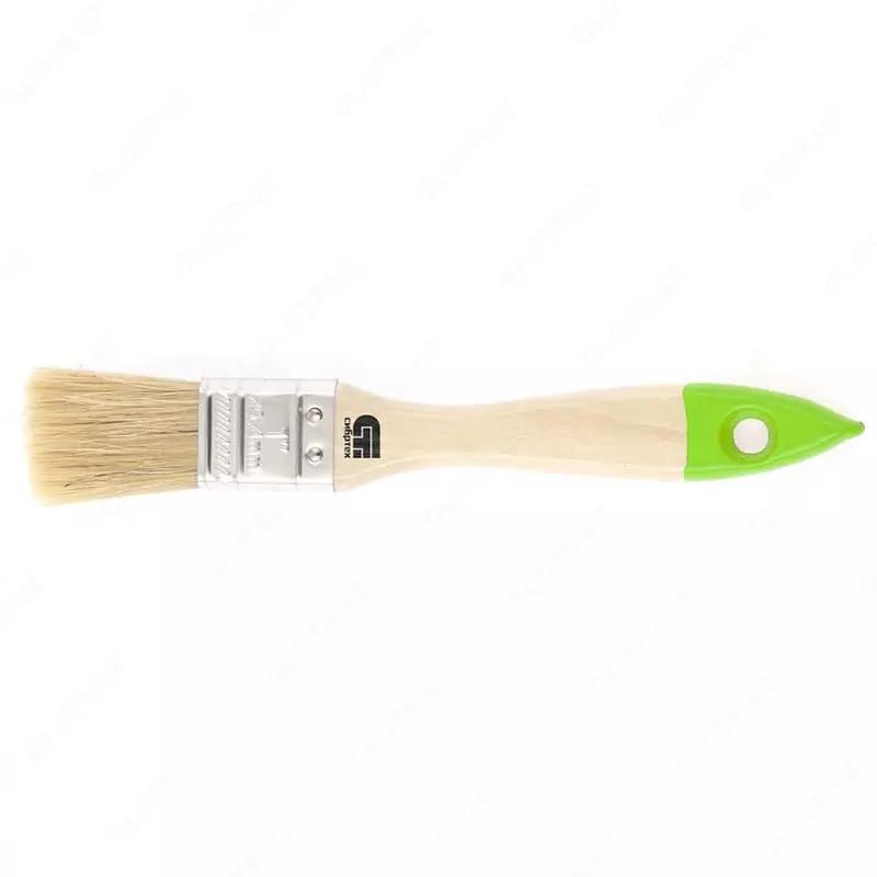  Кисть плоская 25 мм  натуральная щетина  деревянная ручка (Сибртех) - 