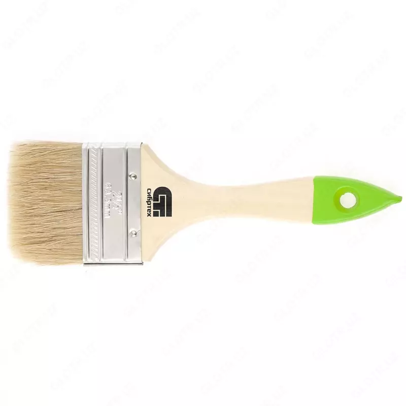 Кисть плоская 63 мм  натуральная щетина  деревянная ручка (Сибртех)