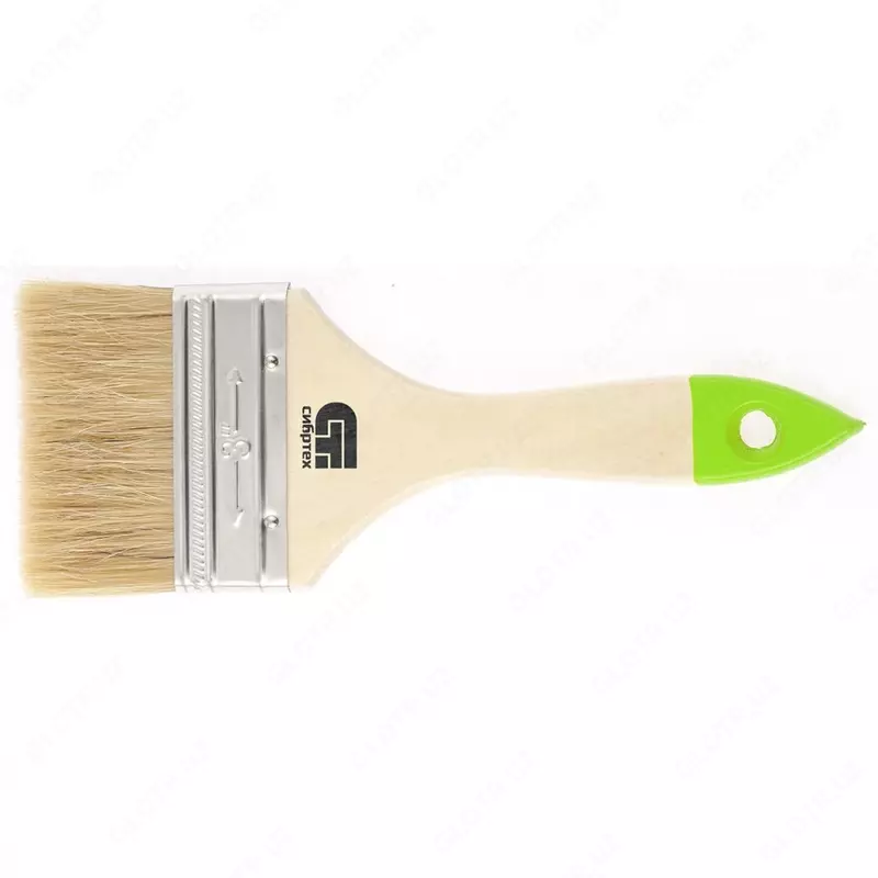 Кисть плоская 75 мм  натуральная щетина  деревянная ручка (Сибртех)