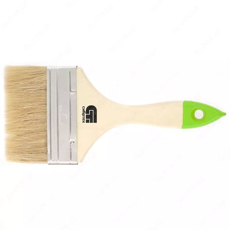 Кисть плоская 100 мм  натуральная щетина  деревянная ручка (Сибртех)