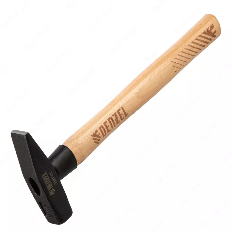 Молоток слесарный  300 г  кованый квадратный боек  буковая рукоятка Denzel