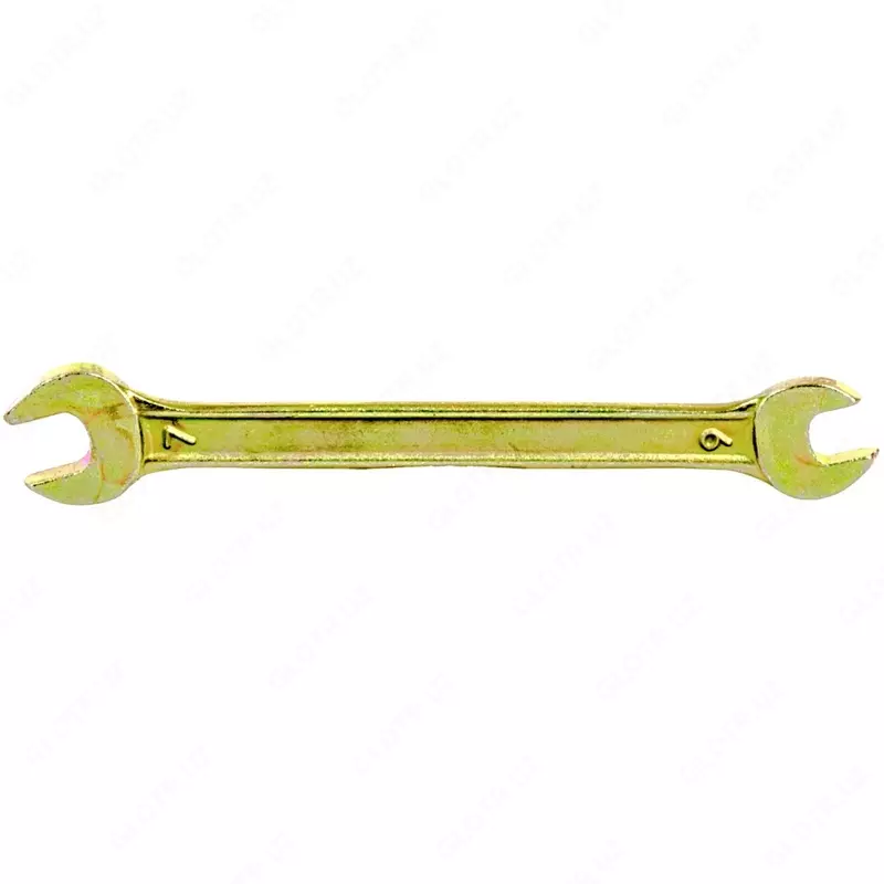 Ключ рожковый  6 х 7 мм  желтый цинк Сибртех