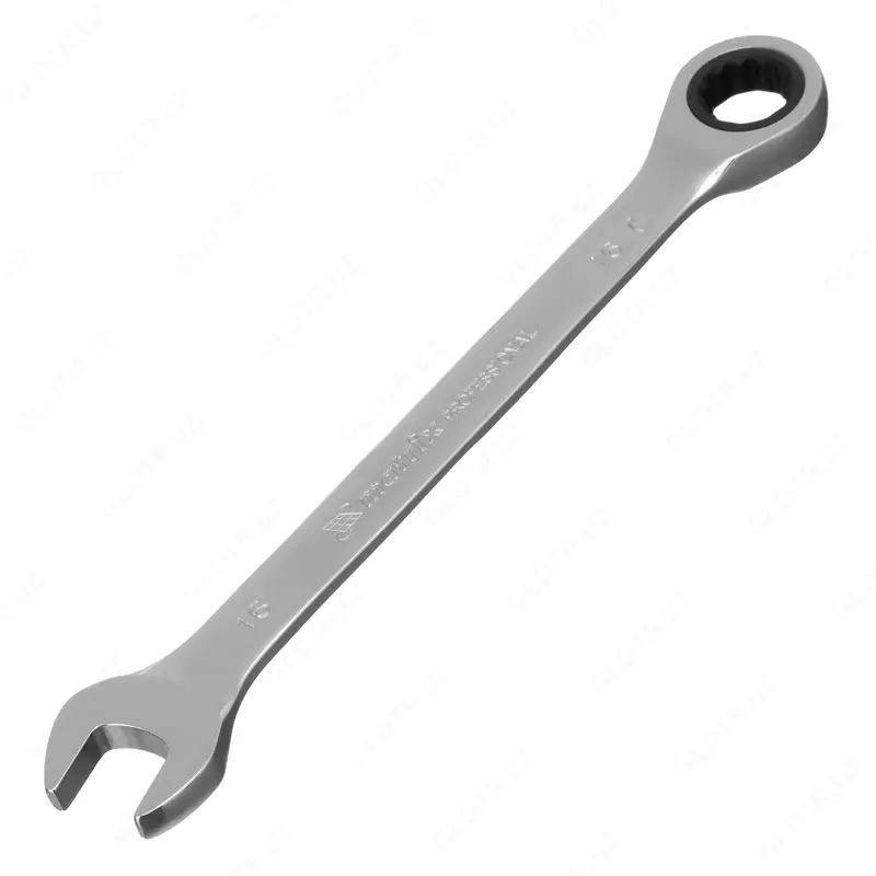 Ключ комбинированный трещоточный  16 мм  CrV  зеркальный хром Matrix Professional