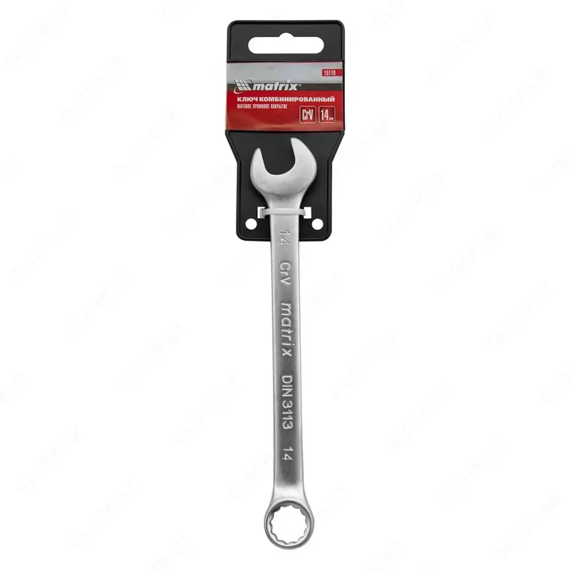   Ключ комбинированный  14 мм  CrV  матовый хром Matrix