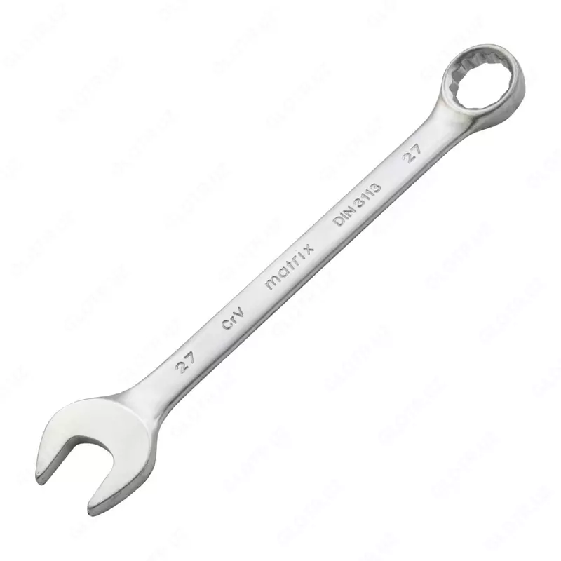 Ключ комбинированный  27 мм  CrV  матовый хром Matrix