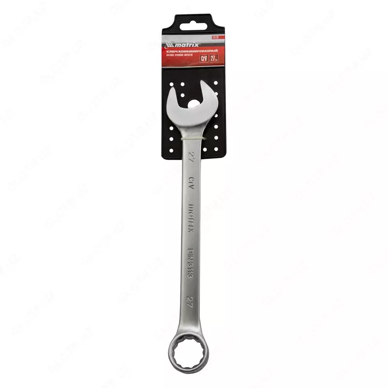 Ключ комбинированный  27 мм  CrV  матовый хром Matrix - 